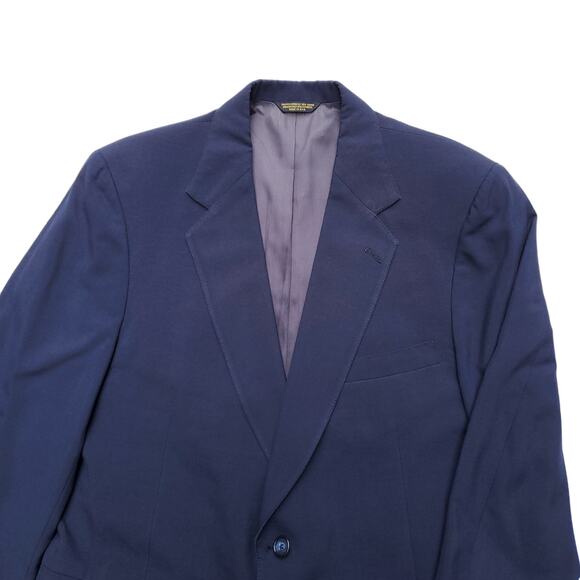 Vintage Adams Row Blue Blazer Jacket Sport Coat Polyester Fits a 42R - Picture 2 of 8